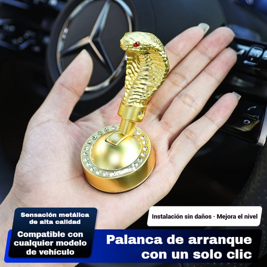 🚗Carcasa metálica en forma de serpiente para modificación del arranque de un solo toque, cubierta protectora del botón de encendido