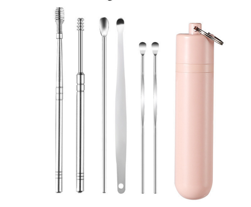 👂Juego de 6 herramientas para eliminar el cerumen con tubo de almacenamiento