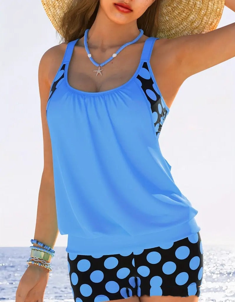 🏖️【S-5XL】✨ Stylové lehké letní plavky s puntíkovaným vzorem, prodyšné a pohodlné