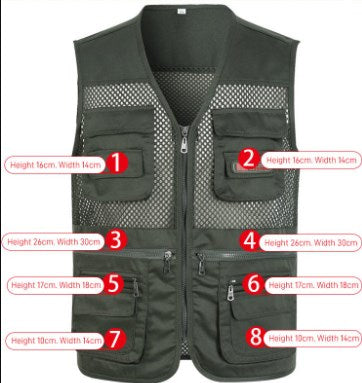 Fukcionalni ležerni prsluk s više džepova【XL-4XL】 3629853