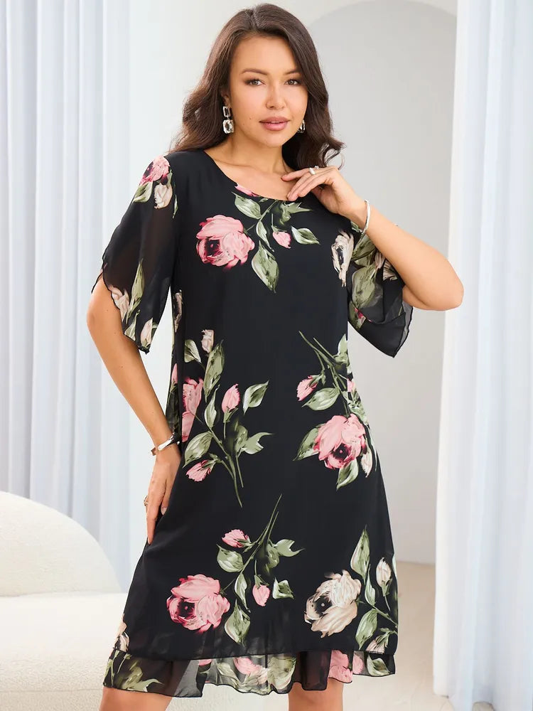 šćS-5XLćElegantna haljina s printom 3689427