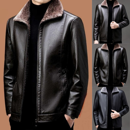 🔥🔥【M-3XL】🧥 Ανδρικό Χειμερινό Μαλακό Χοντρό Μπουφάν από Δέρμα Προβάτων
