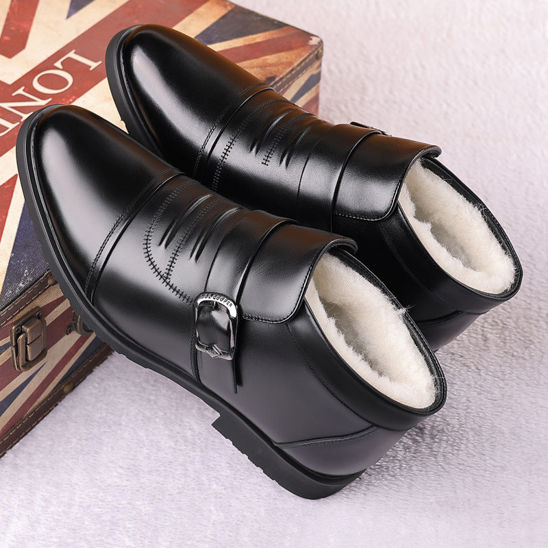 👞【39-44】 Zimske čizme za muškarce od kože s debelim i toplim potplatom.