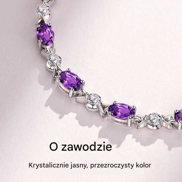 😀💜 Bransoletka z fioletowego ametystu na srebrze 925