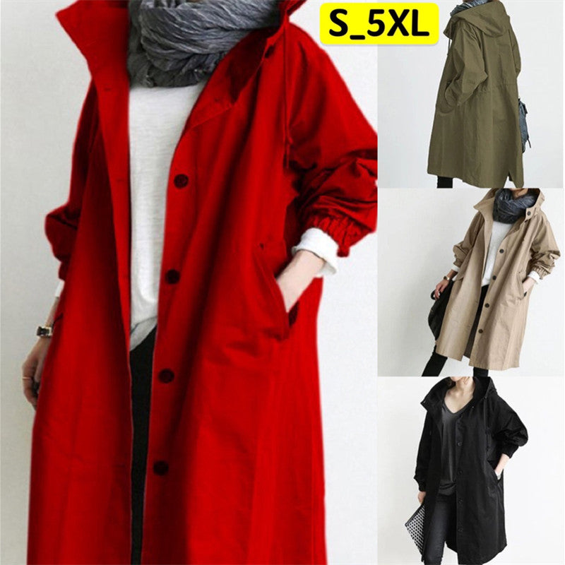 【S-5XL】Ženska nova dnevna modna vjetrovka s kaputom dugih rukava 3761880