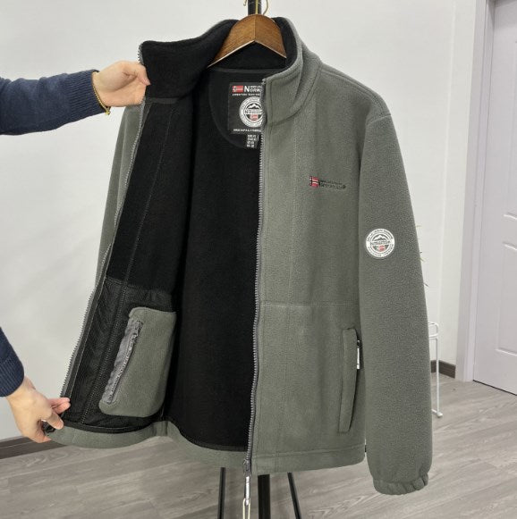 ❄【XS-3XL】Muška ležerna, topla jesensko-zimska jakna od debelog baršunastog flisa, plus veličine