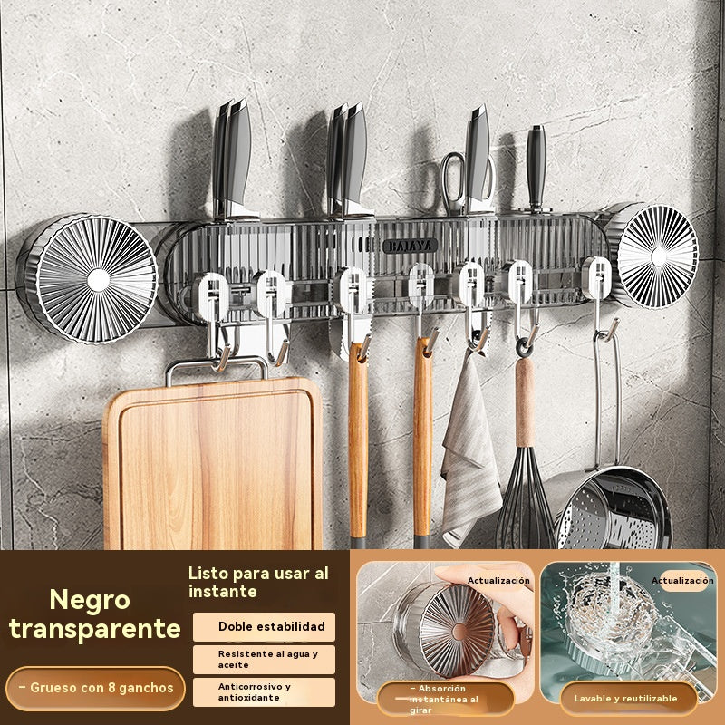 👍Super útil🏆 Soporte de pared multifuncional para cuchillos de cocina con ventosa - No requiere perforación