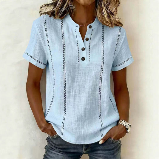 👚⏳ Wyprzedaż 50% ✨【S-3XL】Nowa letnia koszula z krótkim rękawem z bawełny i lnu, wygodna i przewiewna, modna i uniwersalna.