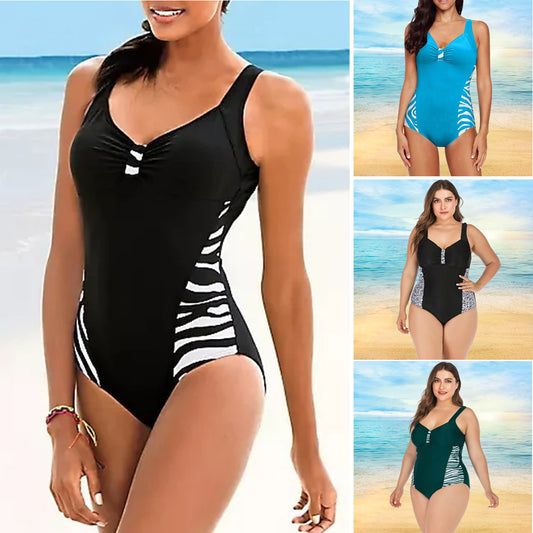 🏖️🩱【M–5XL】Nové lehké dámské nadměrné plavky s potiskem, rychleschnoucí a prodyšný materiál.