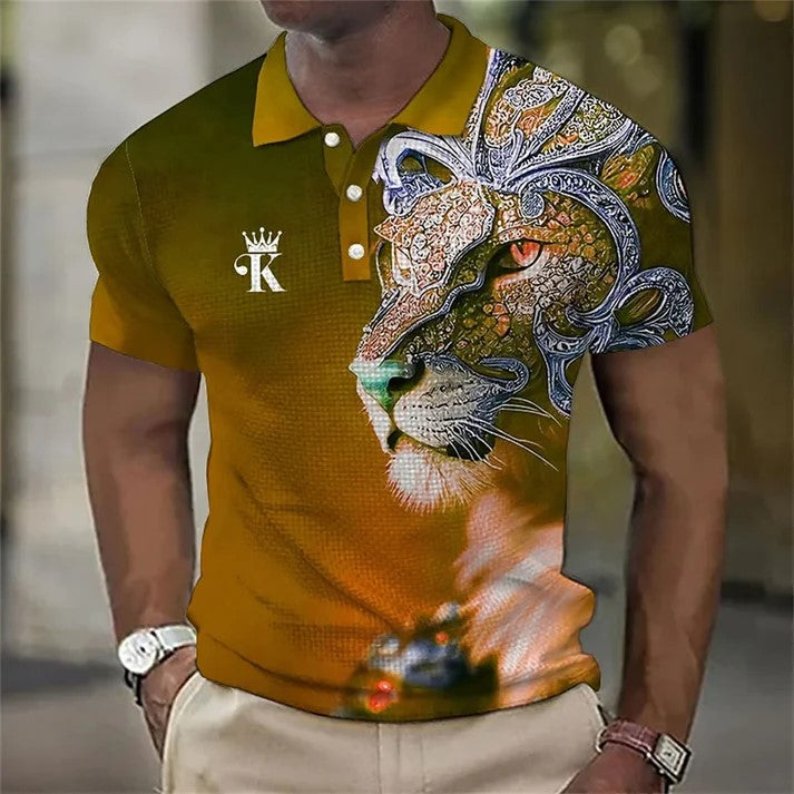 Muška polo majica s 3d ispisom lavova 3588868