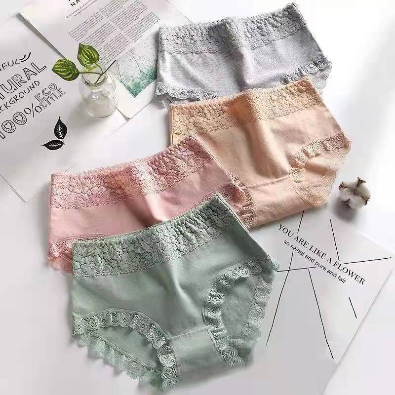 💞【Kupite 4 i dobijete 2 besplatno】💞Ženske prozračne pamučne bešavne gaćice srednjeg struka
