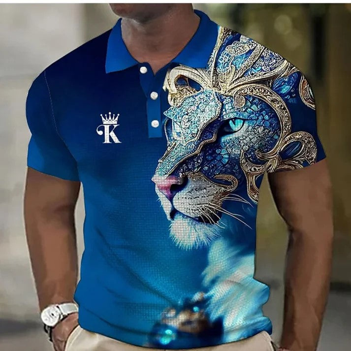 Muška polo majica s 3d ispisom lavova 3588868