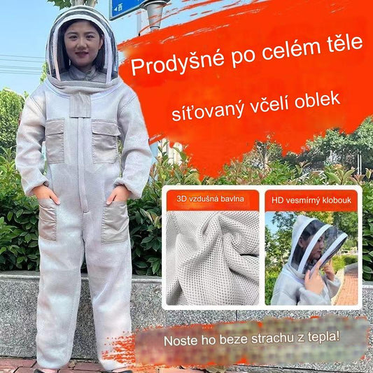 Profesionální včelařská kombinéza s maskou, prodyšná a pohodlná
