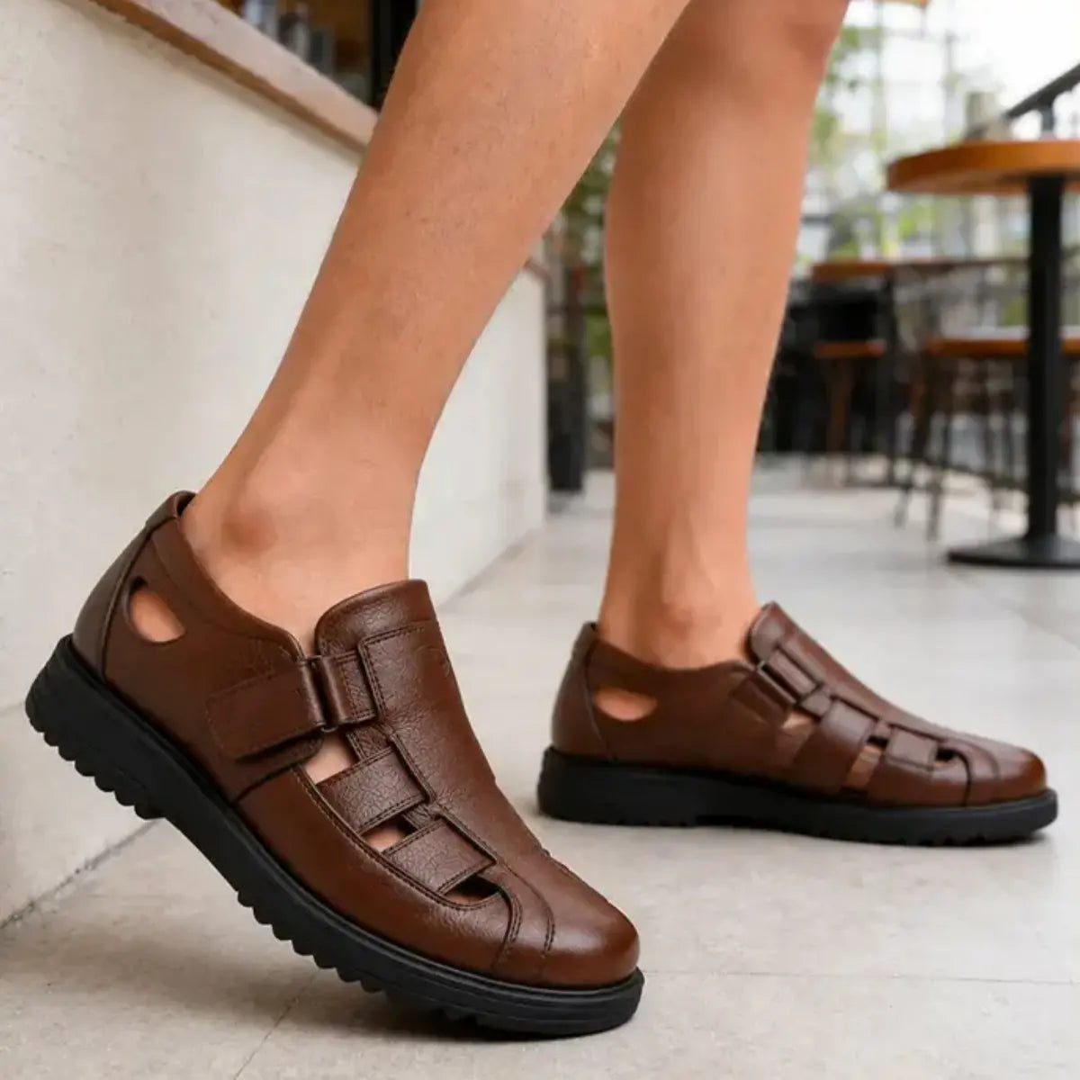 🔥Poslední den 50% slevy👞【38–44】Pánské prodyšné protiskluzové kožené sandály✨Platba na dobírku