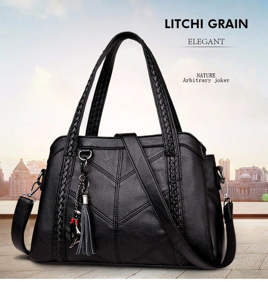 👜 Bolso clásico retro de gran capacidad y múltiples compartimentos para mujer, nuevo modelo 2025 de piel suave
