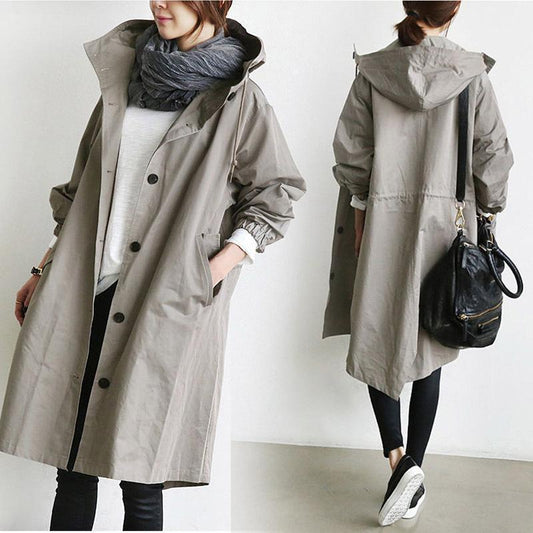 【S-5XL】Ženska nova dnevna modna vjetrovka s kaputom dugih rukava 3761880