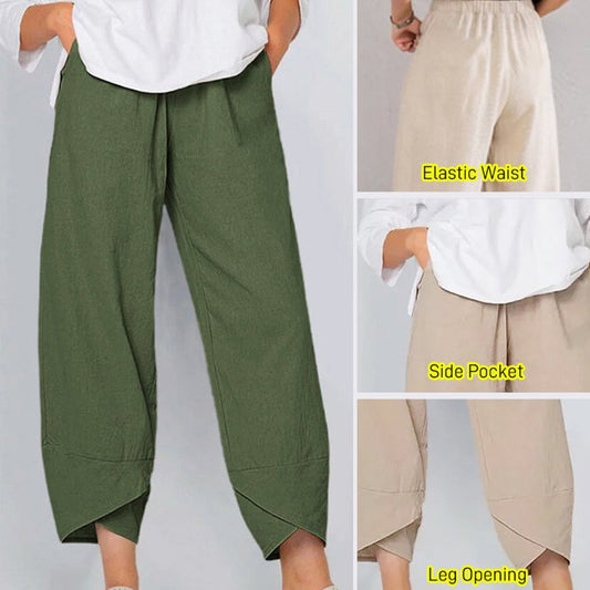 ✨【S-5XL】Letní volné kalhoty z bavlny a lnu, prodyšné a pohodlné, vysoce kvalitní materiál