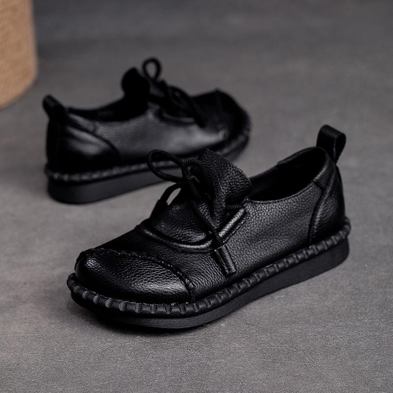 【35-40】Retro ležerne cipele od meke kože na vezanje za žene