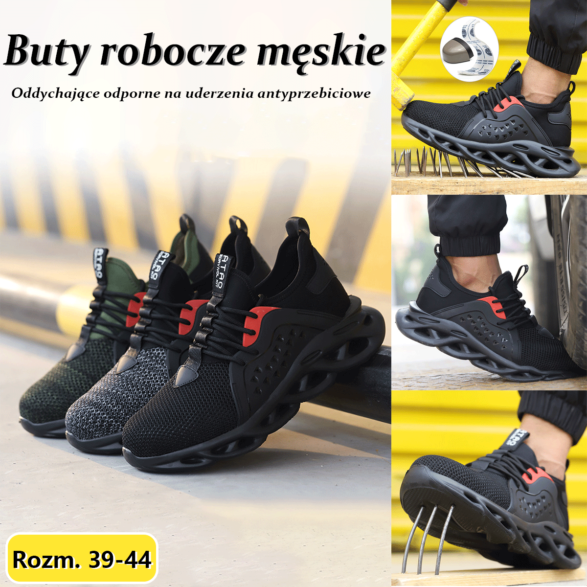 Popust na novi proizvod š„ MuÅ”ke radne cipele 39-48 ā
prozraÄne i otporne na udarce ā
otporne na probijanje ā
neklizajuÄe ā
udobne