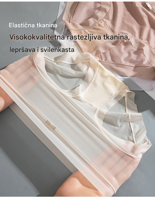 🌹🌹🌹 (pakiranje od 6 komada) Ženske gaćice visokog struka od ledene svile, izrađene od osvježavajućeg materijala ledene svile, uvijek su prozračne.