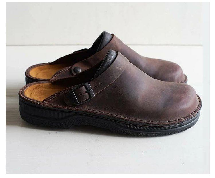 ✨Poslední den 50% sleva🔥【38-48】😎 Unisex multifunkční ležérní pantofle z pravé kůže s měkkou podrážkou