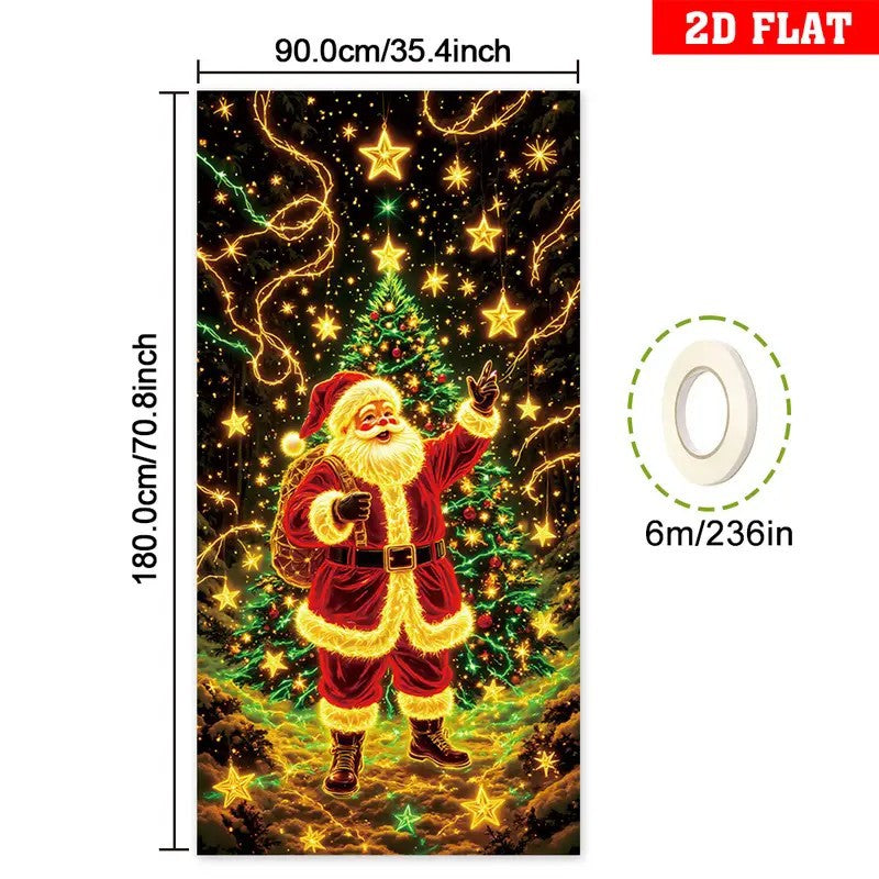 š
ćCompra uno y llĆ©vate otroćš Pancarta navideƱa fluorescente UV para puerta/fondo/decoración para fiestas navideƱas/tela decorativa navideƱa colgante