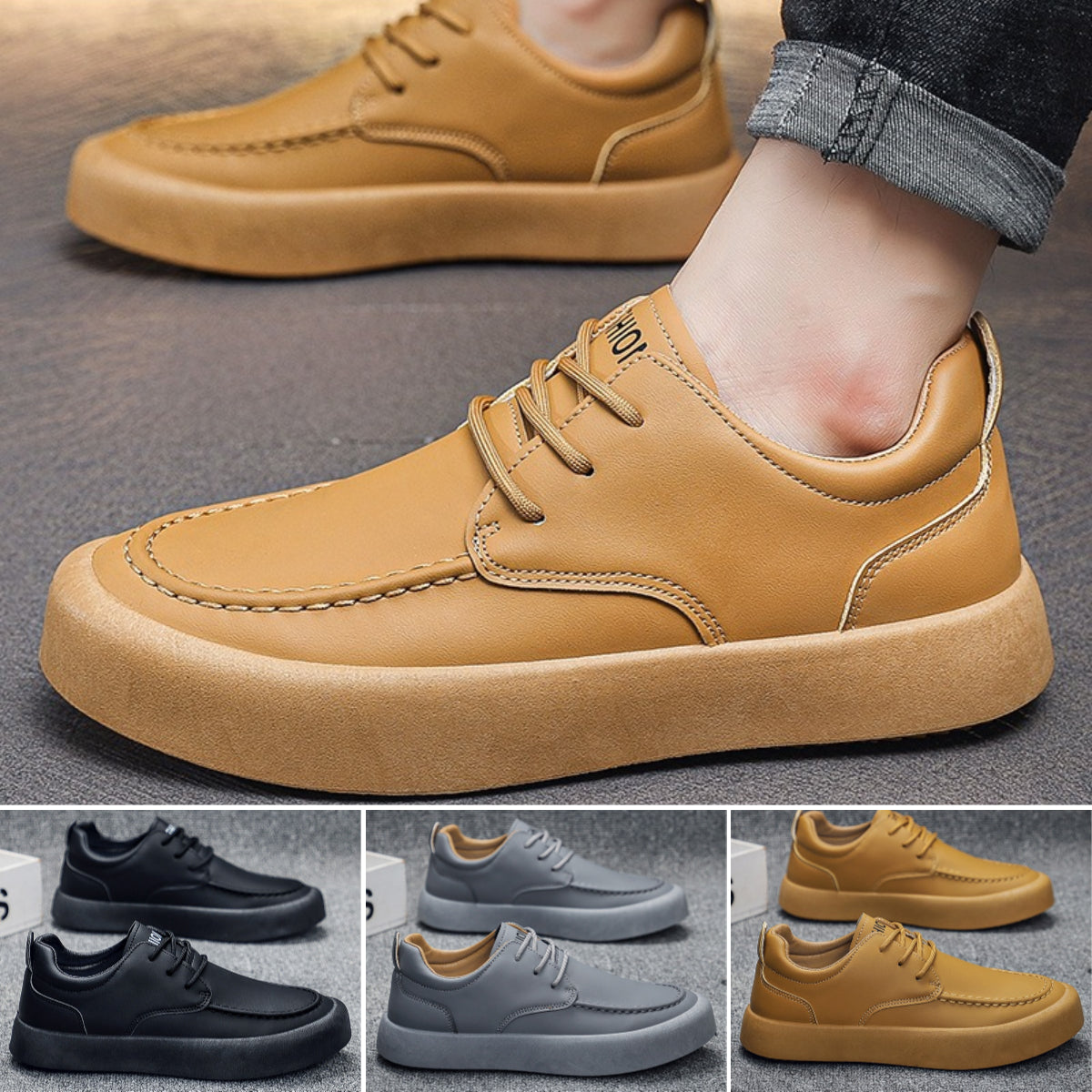 🔥【39-46】2025 Noua primăvară pentru bărbați cu talpă groasă, la modă, în stil retro britanic, pantofi casual