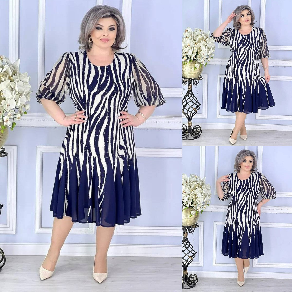 【S-5XL】Nové elegantní letní šaty s potiskem, pohodlné a zeštíhlující.