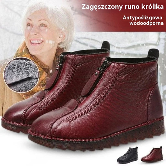✨【35-41】Ręcznie wykonane damskie botki, z prawdziwej skóry, wodoodporne i antypoślizgowe