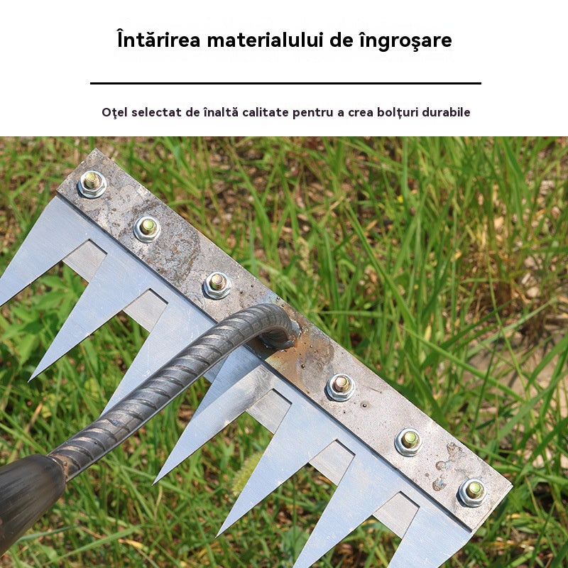 ⛏️🌱Artefakt za plijevljenje s motikom za kopanje u poljoprivredi, uzgoj povrća, alat za rahljenje tla, žestoke čelične grablje s čavlima