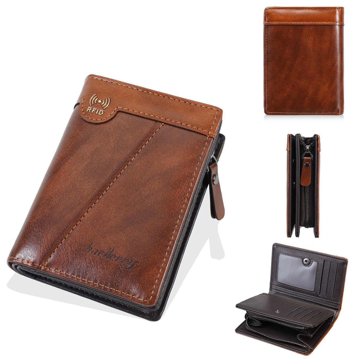 ✨Nova vrhunska moška denarnica z zadrgo v retro slogu z RFID funkcijo proti kraji.