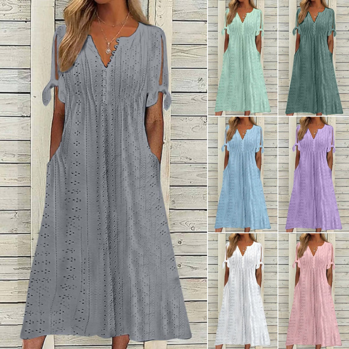 👗【S-5XL】 Jednostavna i izvrsna jednobojna haljina