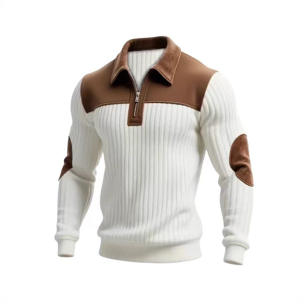 【S-2XL】Męska retro modna koszulka Henley z długim rękawem w kontrastowych kolorach – skupienie na wysokiej jakości odzieży męskiej