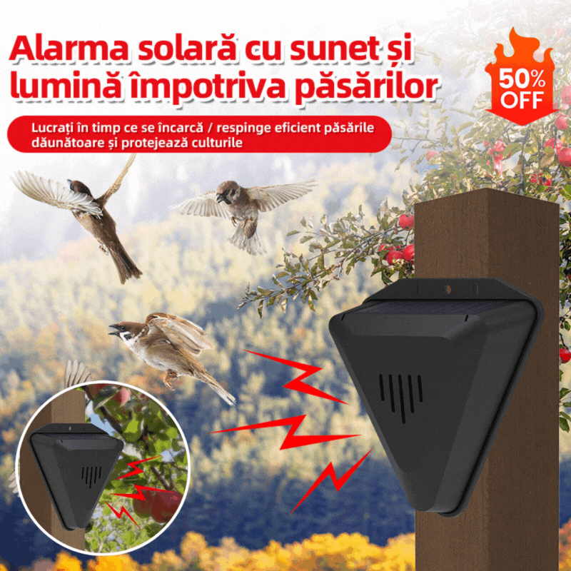 💥Posljednji dan 50% popusta——📣Voćnjak ribnjak rižino polje solarni tjerač ptica zvučni i svjetlosni alarm,💥Vodootporno,Zaštitite usjeve