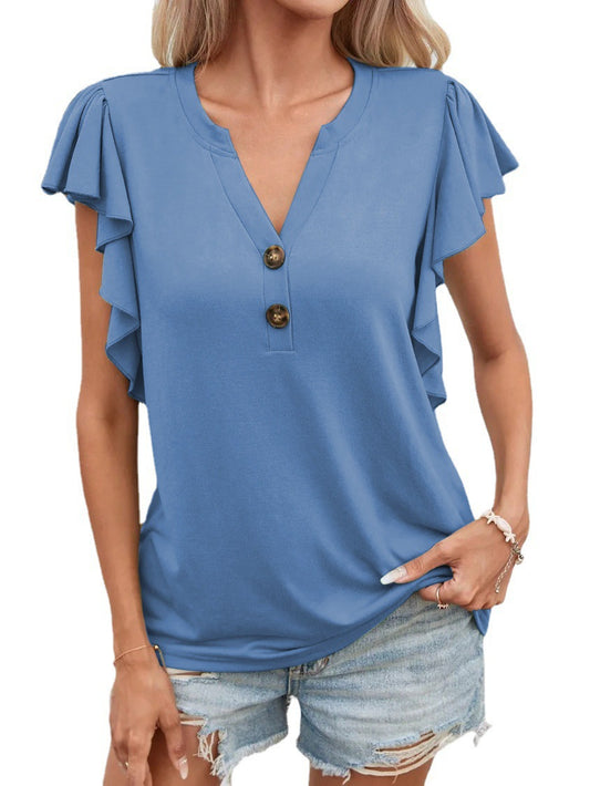 👚【S-3XL】Damska modna bluzka z dekoltem w serek, przewiewna, wygodna i dopasowana do różnych stylizacji