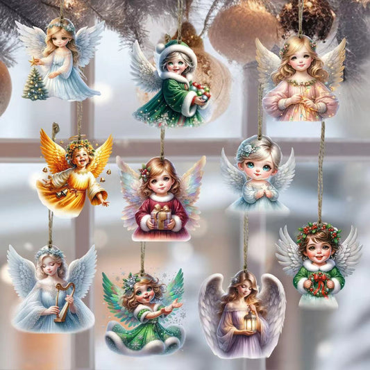 🎁【Pakiranje od 20】Novi slatki božićni ukras s anđelicom, drvena figurica anđela, ukras za dom