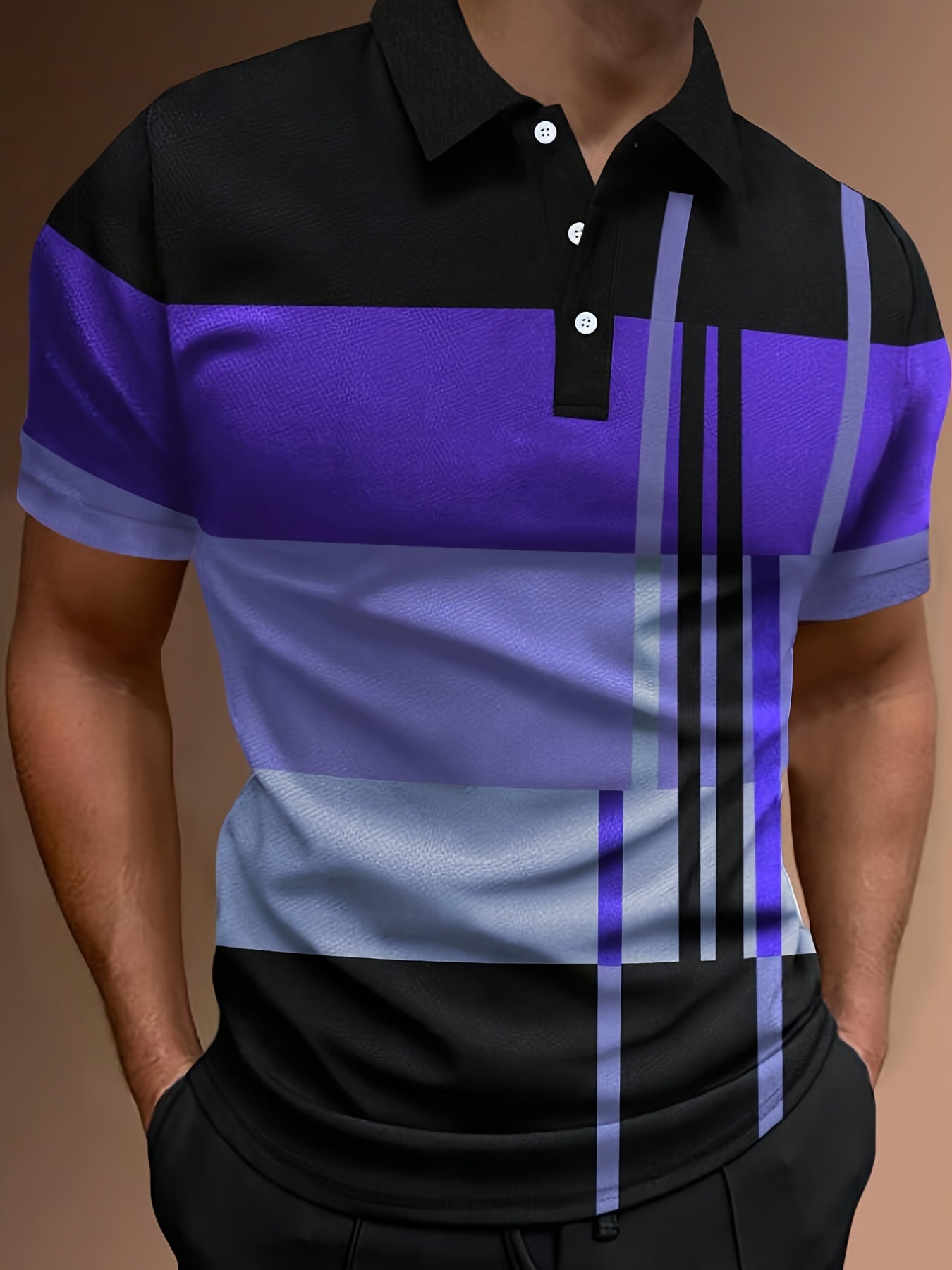👔【S-6XL】Muška POLO majica s 3D prugama u bloku boja 3693140