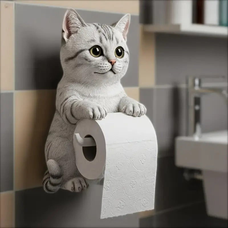 🐱🐱【Žhavý výprodej letošního roku】Držák toaletního papíru s roztomilým kočičím vzorem