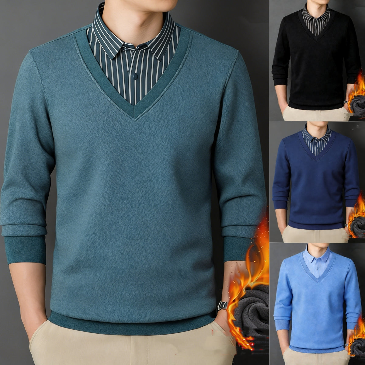 🔥【L-4XL】 Nowa męska zimowa koszula ocieplana, wygodna i uniwersalna