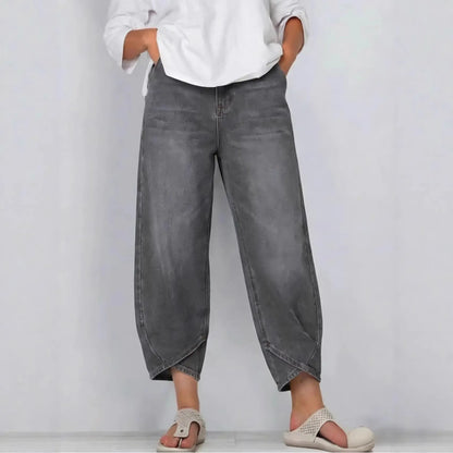 👖【Továbbfejlesztett denim, puha és lélegző】 divatos, laza szabadidős farmer