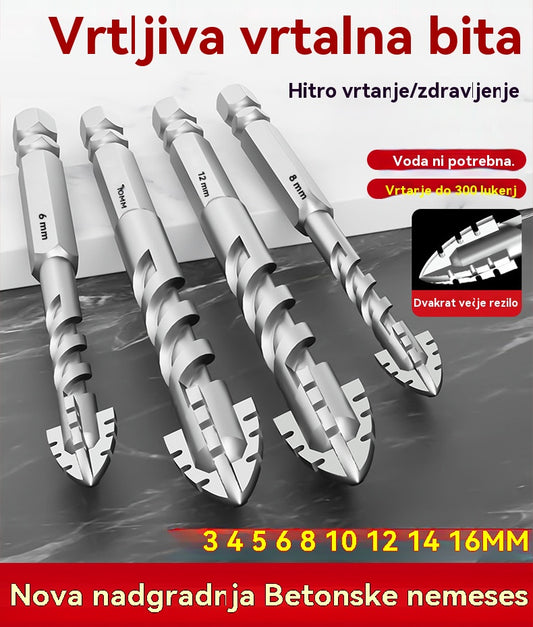 🥇【3+4+5+6+8+10+12+14+16 mm】7. generacija ekscentričnega svedra iz super trdega volframovega jekla z nazobčanim robom