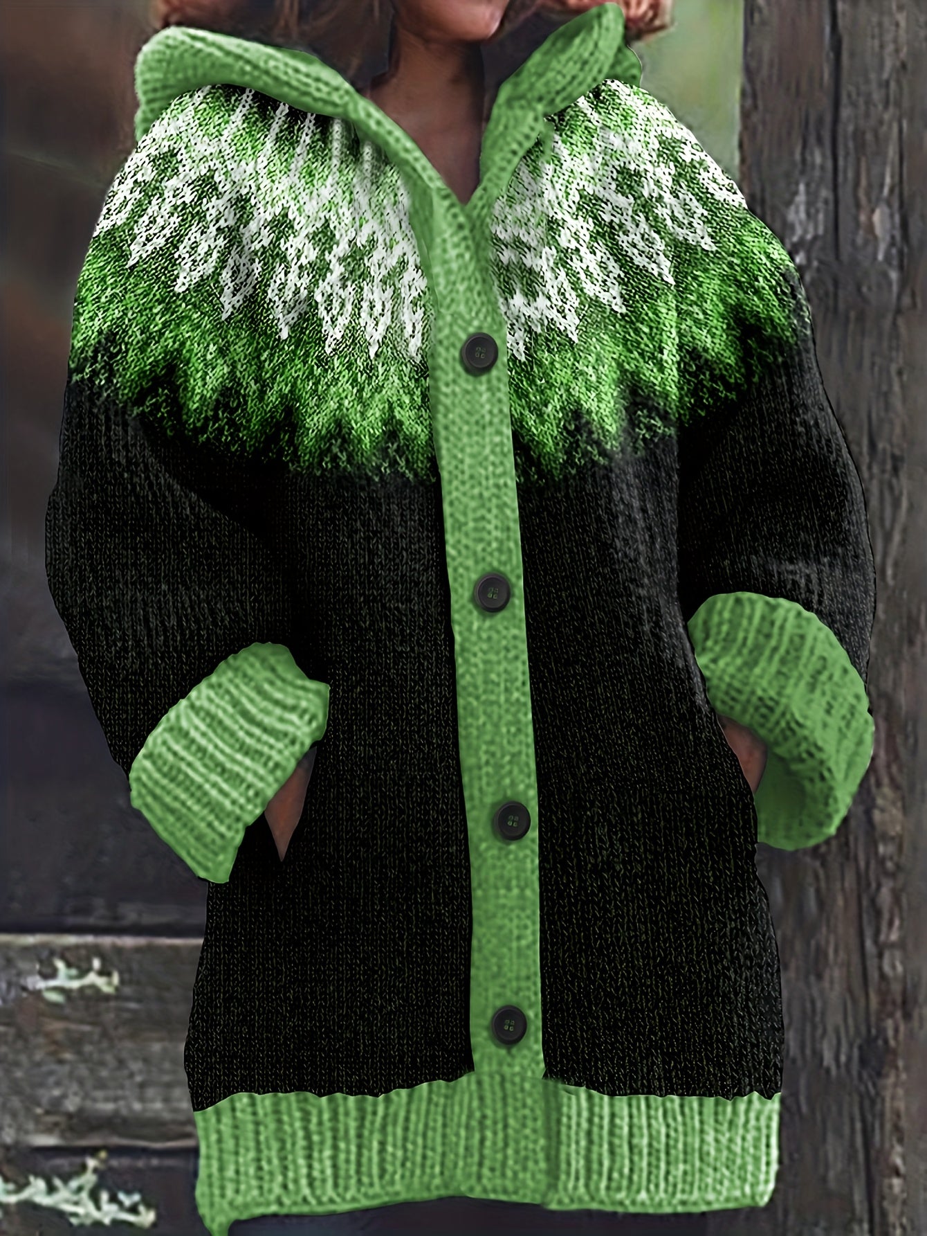 ⏳ Último día – 50% de descuento【S~5XL】 ✨ Chaqueta elegante con capucha y estampado retro colorido