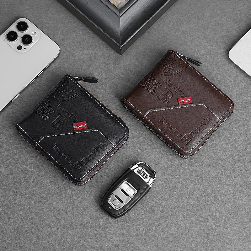 🔥🔥【Kupite 1, dobite 1 gratis】Nova in elegantna moška kratka denarnica z zadrgo v retro slogu.