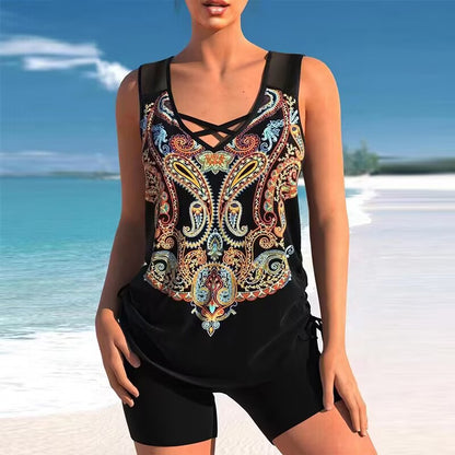 🔥【Ostatni dzień - 50% zniżki!】【S-5XL】🩱 Modny dwuczęściowy szybkoschnący kostium kąpielowy z nadrukiem – wygodny i stylowy, idealny wybór na lato 🌊🌴