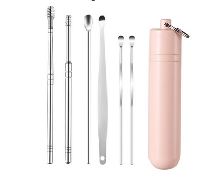 👂Juego de 6 herramientas para eliminar el cerumen con tubo de almacenamiento