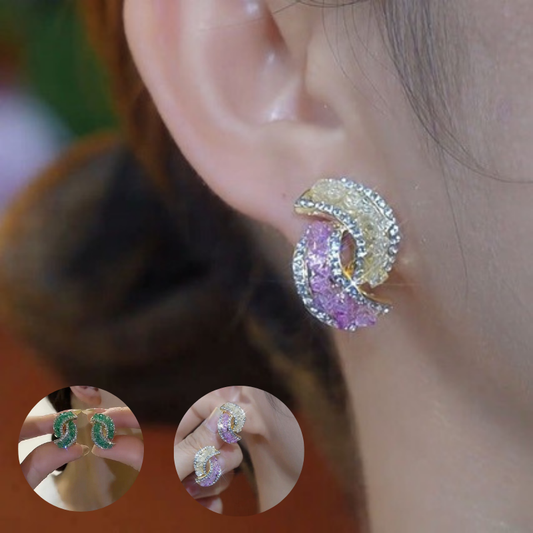 🏆Kupi 1 i dobiješ 1 gratis✨【2 para】Elegantne zlatne naušnice s blistavim dijamantima