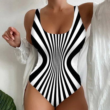 🏖️【Utolsó nap – 50% kedvezmény】🔥【S~8XL】Egyedi csíkos egyrészes fürdőruha