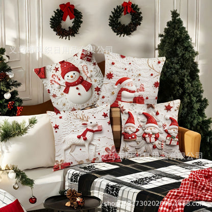 🎄Świąteczna wyprzedaż 🎅【zestaw 4 sztuk】 świąteczne poszewki na poduszki ✨
