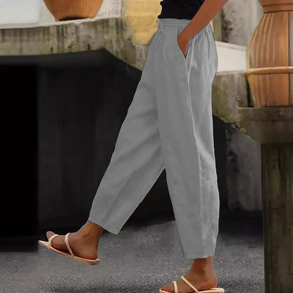 😍💕-48% kedvezmény💕【40-120 kg】Női pamut-len casual nadrág ✅️Utánvéttel