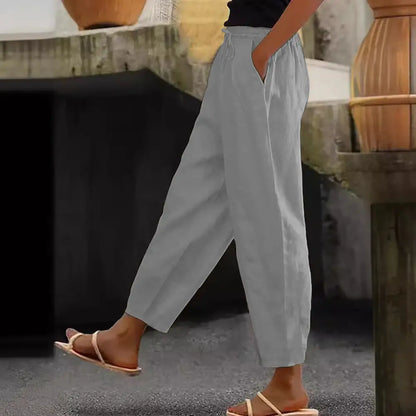 😍💕-48% kedvezmény💕【40-120 kg】Női pamut-len casual nadrág ✅️Utánvéttel